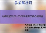 九师联盟 2022~2023学年高三核心模拟卷(上)一1政治答案