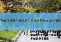 2023年普通高等学校全国统一模拟招生考试 高三新未来元月联考文理 数学答案