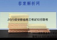 2023届安徽省高三考试10月联考(23-52C)政治答案
