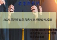 2023届河南省驻马店市高三阶段性检测(23-105C)理科数学试题答案