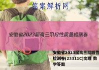 安徽省2023届高三阶段性质量检测卷(23311C)文理 数学答案