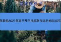 百师联盟 2023届高三开年摸底联考 湖北卷政治答案