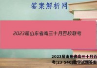 2023届山东省高三十月百校联考(23-54C)数学试题答案