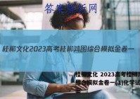 桂柳文化 2023高考桂柳鸿图综合模拟金卷一(1)化学试题答案