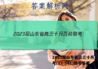 2023届山东省高三十月百校联考(23-54C)数学答案
