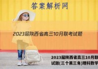 2023届陕西省高三10月联考试题(三个黑三角)理科数学答案