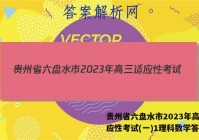 贵州省六盘水市2023年高三适应性考试(一)1理科数学答案