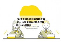 「山东全国100所名校联考12-15」山东全国100所名校联考12-15题答案