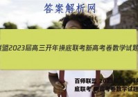 百师联盟 2023届高三开年摸底联考 新高考卷数学试题答案