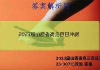 2023届山西省高三百日冲刺(23-307C)政治.答案