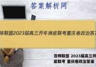 百师联盟 2023届高三开年摸底联考 重庆卷政治答案