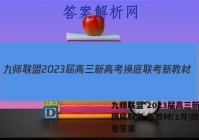 九师联盟 2023届高三新高考摸底联考 新教材(1月)政治试卷答案