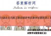 2023湖北元月高三联合调研考试数学试题答案汇总！