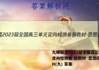九师联盟2023届全国高三单元定向检测卷 新教材·思想政治KH(九) 答案