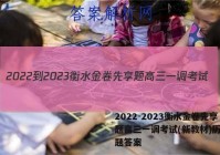 2022-2023衡水金卷先享题高三一调考试(新教材)历史试题答案