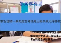 2023年普通高等学校全国统一模拟招生考试 高三新未来元月联考文科综合试题答案