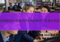 百师联盟 2023届高三开年摸底联考 广东卷化学答案
