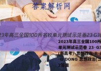 2023年高三全国100所名校单元测试示范卷 23·G3DY(新高考)·思想政治-R-必考-G DONG 思想政治(二)2答案