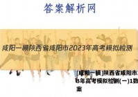 [咸阳一模]陕西省咸阳市2023年高考模拟检测(一)1数学答案