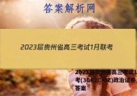 2023届贵州省高三考试1月联考(3002C GZ)政治试卷答案