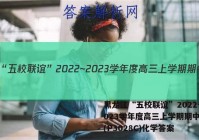 黑龙江“五校联谊”2022~2023学年度高三上学期期中考试(P3028C)化学答案