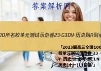 「2023届高三全国100所名校单元测试示范卷 23·G3DY·历史-R-必考-新-LN 历史(十一)11答案 」