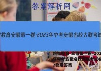 皖智教育 安徽第一卷·2023年中考安徽名校大联考试卷(二)2物理答案