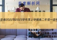 衡水金卷 2022-2023学年度上学期高二年级一调考试(新教材老高考·月考卷)历史答案