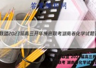 百师联盟 2023届高三开年摸底联考 湖南卷化学试题答案