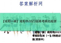 【咸阳一模】咸阳市2023届高考模拟检测（一）l物理试卷 答案(更新中)
