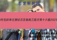 全国100所名校单元测试示范卷高三语文第十六套2023届答案