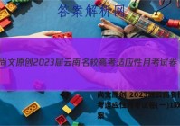 尚文原创 2023届云南名校高考适应性月考试卷(一)1政治答案
