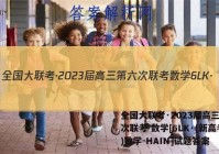 全国大联考·2023届高三第六次联考 数学[6LK·(新高考)数学-HAIN]试题答案
