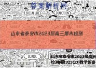 山东省泰安市2023届高三期末检测(233251D)数学答案