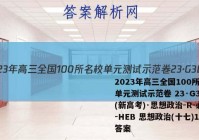 2023年高三全国100所名校单元测试示范卷 23·G3DY(新高考)·思想政治-R-必考-HEB 思想政治(十七)17答案