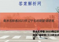衡水名师卷 2023年辽宁名校联盟·调研卷(三)3政治试卷答案