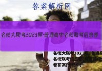 名校大联考2023届·普通高中名校联考信息卷(月考四)数学试卷答案(更新中)