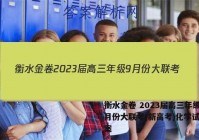 衡水金卷 2023届高三年级9月份大联考(新高考)化学试题答案