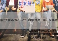 名校大联考2022~2023学年度高三第一次联考(老教材老高考)文科数学答案