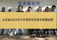 山东省2023年九年级阶段性教学质量检测(2023.3)化学试卷 答案(更新中)