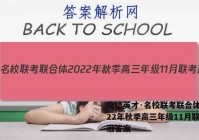 炎德英才·名校联考联合体 2022年秋季高三年级11月联考政治答案