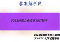 2023届湖北省高三10月联考(23-87C)化学试题答案