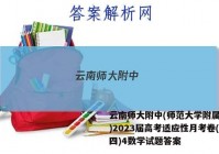 云南师大附中(师范大学附属中学)2023届高考适应性月考卷(四)4数学试题答案