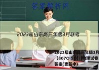 2023届山东高三年级3月联考（807C·SD）l物理试卷 答案(更新中)