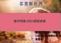 衡中同卷·2023届信息卷(一)1全国B卷l地理试卷 答案(更新中)