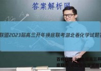 百师联盟 2023届高三开年摸底联考 湖北卷化学试题答案