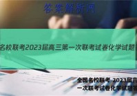 全国名校联考 2023届高三第一次联考试卷化学试题答案