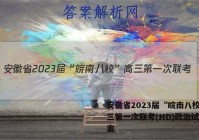 安徽省2023届“皖南八校”高三第一次联考(HD)政治试题答案