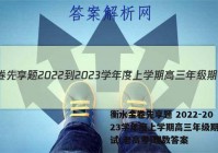衡水金卷先享题 2022-2023学年度上学期高三年级期中考试(老高考)理数答案