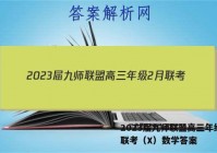 2023届九师联盟高三年级2月联考（X）数学答案